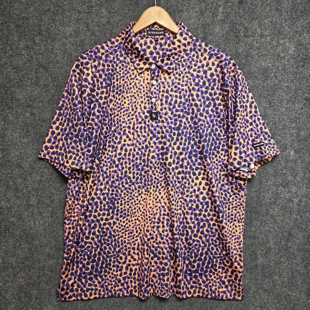 Byrd Gang Shirt Mens XL Groove Cat Performance Golf Polo Casual Short Sleeve